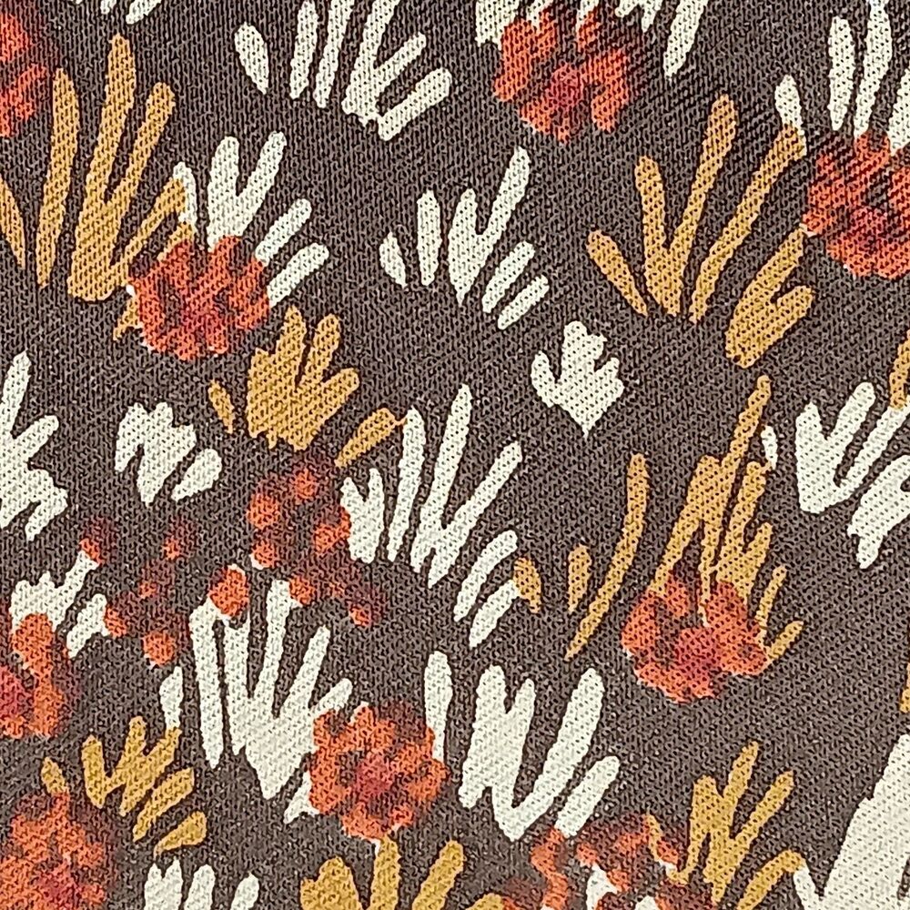 VTG Mr Emperor Square Scarf Brown Rust Tan Floral Botanical Abstract Italy 26x26 - Picture 5 of 13